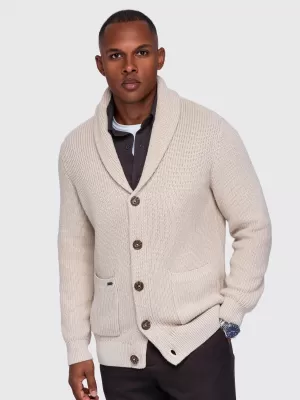 Pánsky kardigan OMBRE OM-SWCD-0200 BEIGE