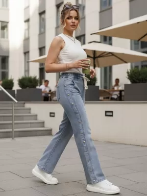 Dámske nohavice DSTREET UY2986 MODRÁ