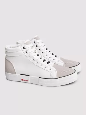 Pánske členkové tenisky OMBRE OM-FOTH-0240 WHITE AND BEIGE