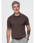 Pánske polo tričko OMBRE OM-POSS-0178 DARK BROWN