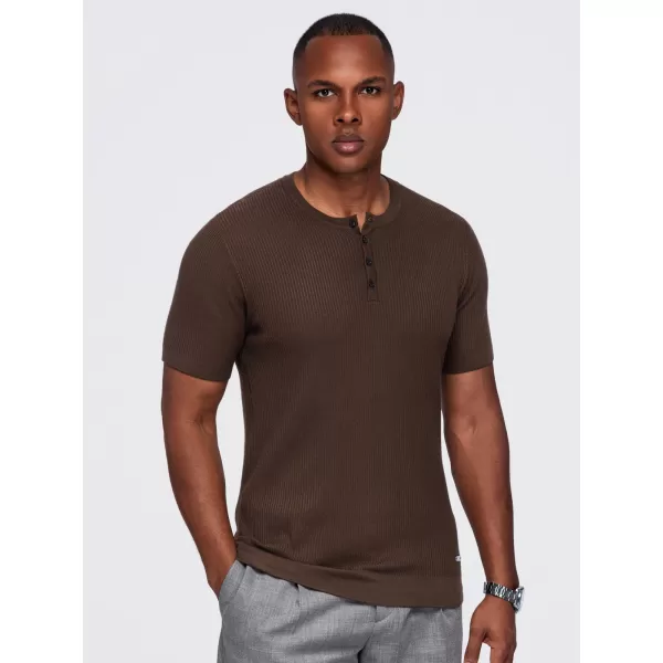  Pánske tričko OMBRE OM-TSCT-0304 BROWN 