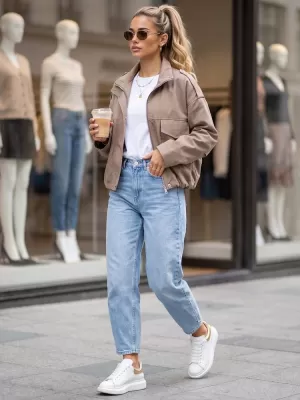 Dámska bunda DSTREET TY6091 BÉŽOVÁ