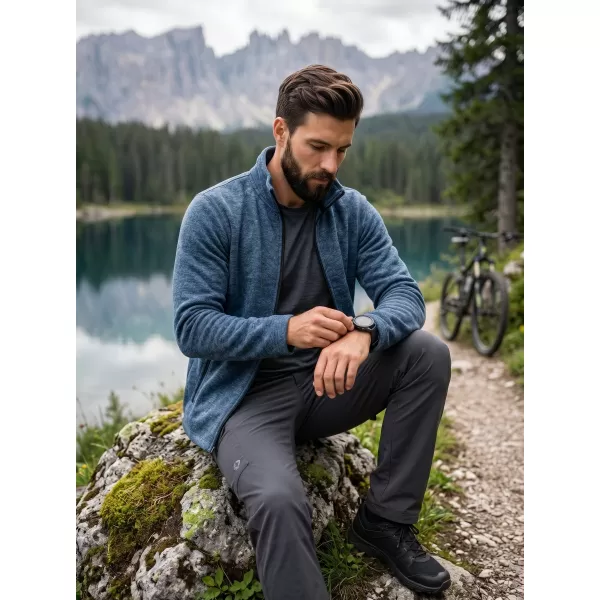  Pánska micro fleece mikina MALFINI FACTOR 852 TMAVÝ DENIM MELÍR 