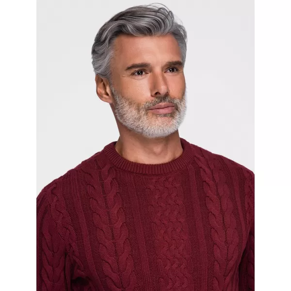  Pánsky sveter OMBRE OM-SWSW-0191 BURGUNDY 