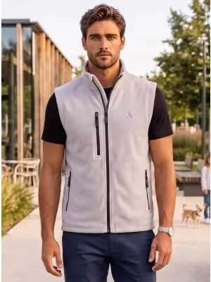 Pánska fleece vesta ALTISPORT ALM002525 SVETLO ŠEDÁ