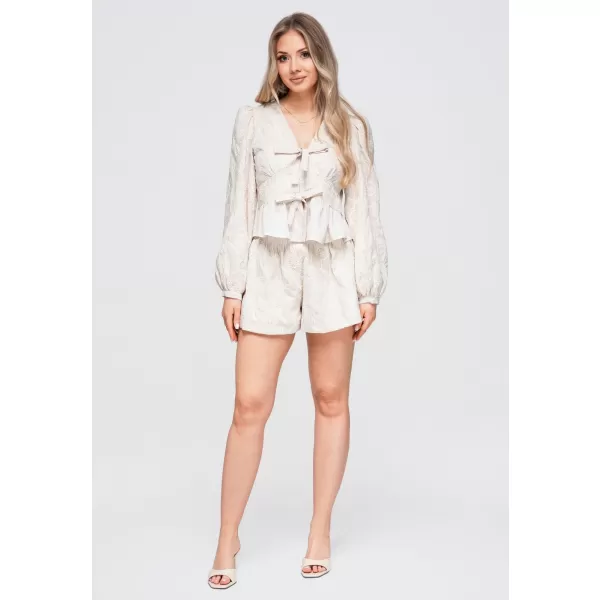  Dámska blúza OMBRE OW-TS-E0060 BEIGE 
