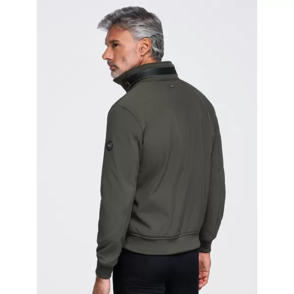  Pánska bunda s kapucňou OMBRE OM-JANP-0233 DARK OLIVE 