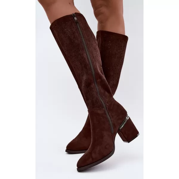 Dámske čižmy S.BARSKI HY62-8122 CHOCOLATE 
