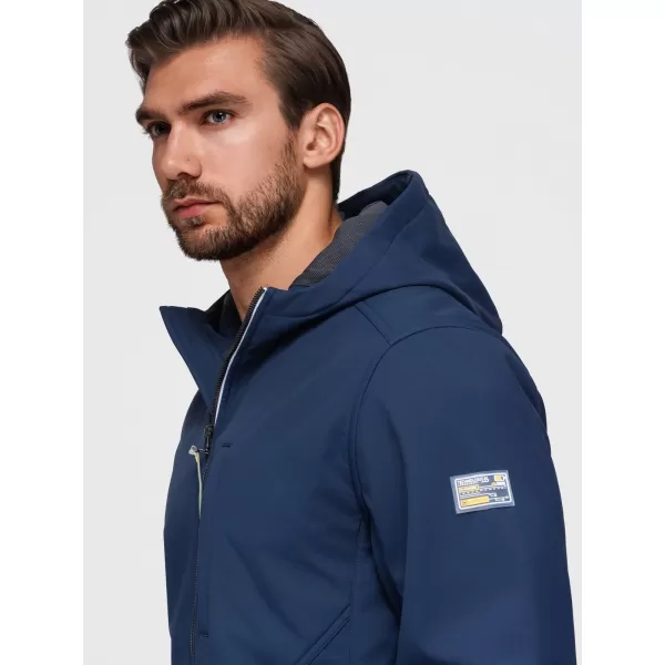  Pánska softshellová bunda OMBRE OM-JANP-0292 NAVY BLUE 
