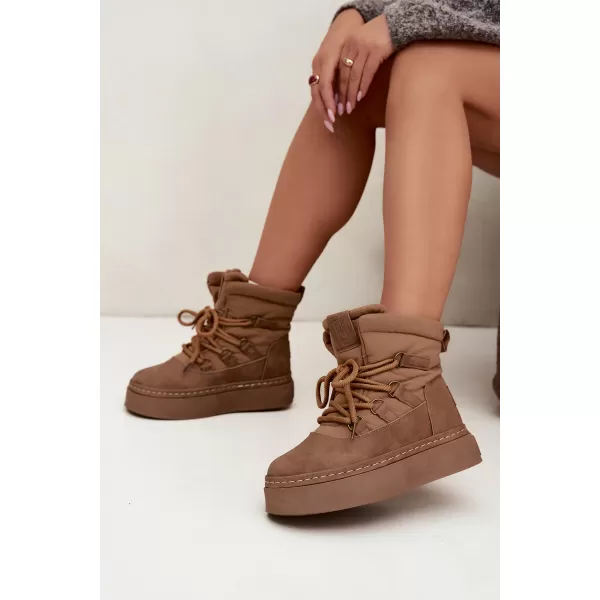  Dámske snehule BIG STAR SHOES UU274190 BROWN/BEIGE 