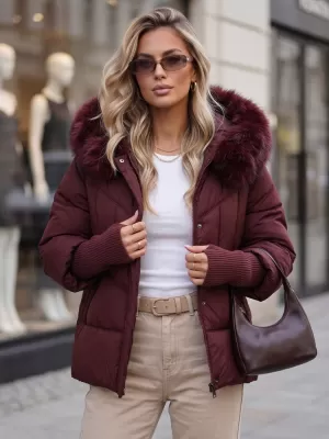 Dámska bunda DSTREET TY5742 BORDOVÁ