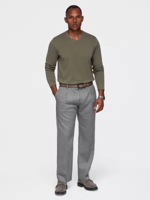 Pánske tričko OMBRE OM-LSBL-0143 DARK OLIVE