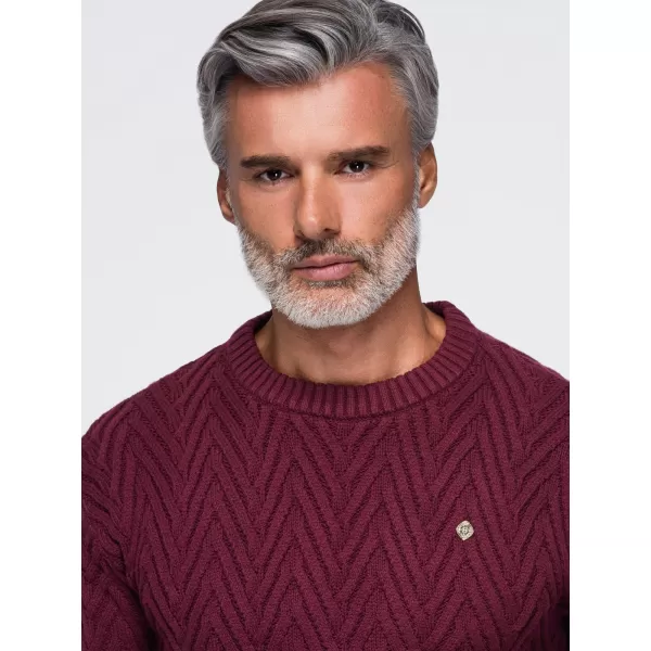  Pánsky sveter OMBRE OM-SWSW-0190 BURGUNDY 