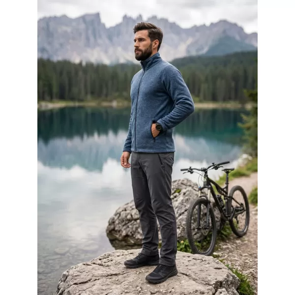  Pánska micro fleece mikina MALFINI FACTOR 852 TMAVÝ DENIM MELÍR 