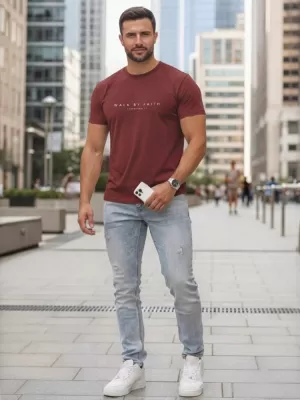 Pánske tričko DSTREET NX5123R-BU BORDO