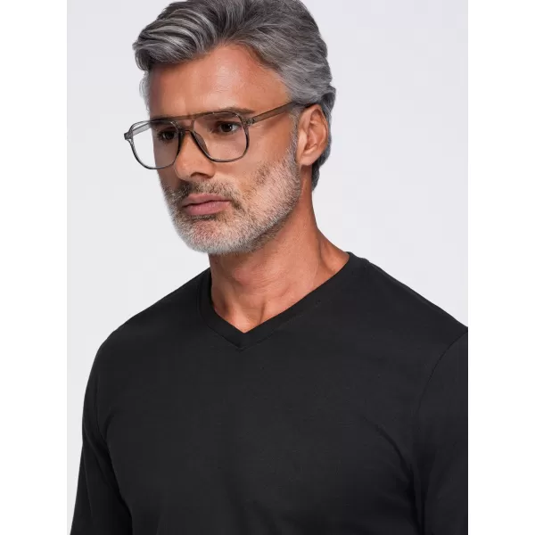  Pánske tričko OMBRE OM-LSBL-0143 BLACK 