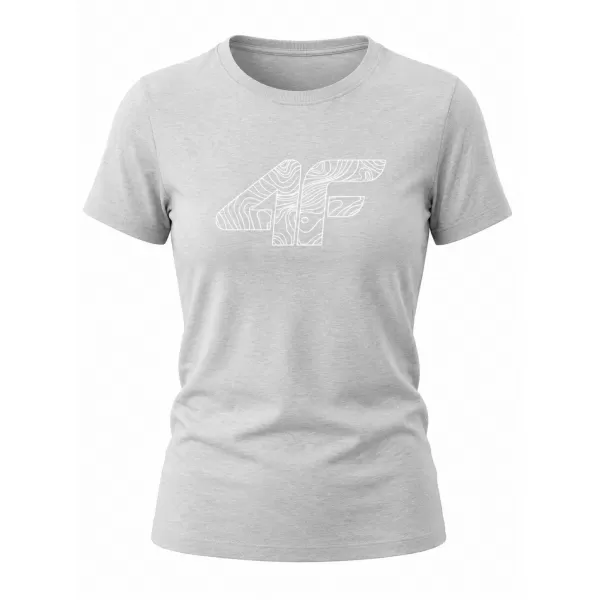  Dámske tričko 4F WMM00TTSHF3309 COLD LIGHT GREY MELANGE 