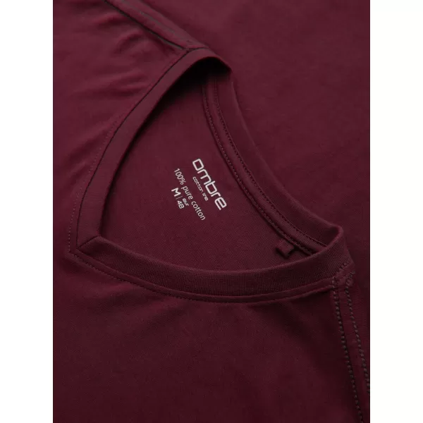  Pánske tričko OMBRE OM-LSBL-0143 BURGUNDY 