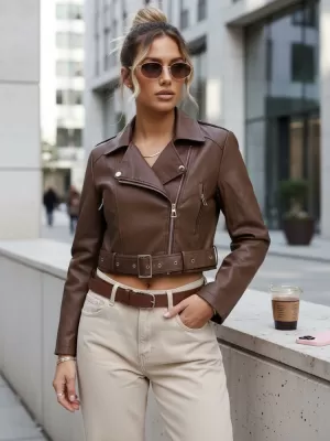 Dámska bunda DSTREET TY5672 HNEDÁ