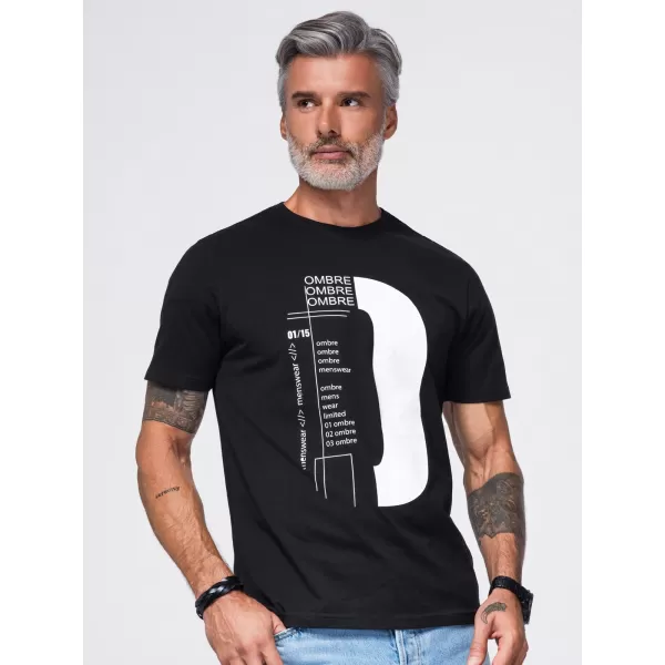  Pánske tričko OMBRE OM-TSPT-0299 BLACK 