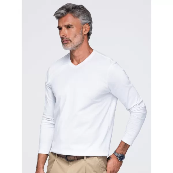 Pánske tričko OMBRE OM-LSBL-0143 WHITE 