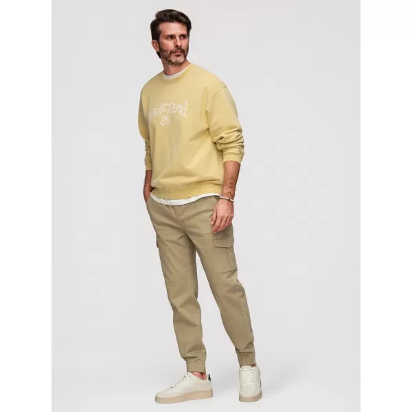  Pánske nohavice OMBRE OM-PAJO-0290 KHAKI 