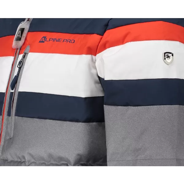  Pánska páperová bunda ALPINE PRO NEITH MJCM311 TMAVO MODRÁ 