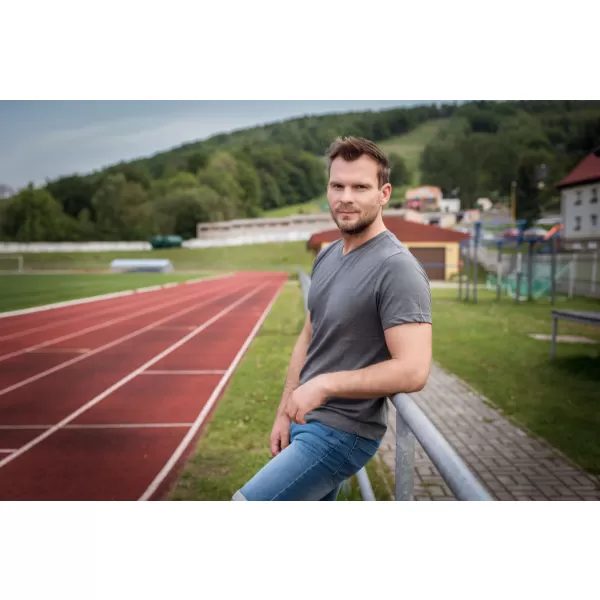  Pánske tričko s krátkym rukávom ALTISPORT Zorka MTSN423 TMAVO ŠEDÁ 