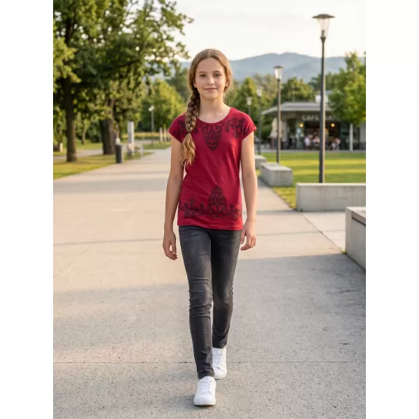  Dievčenské tričko s krátkym rukávom SAM 73 GT 525 ČERVENÁ 