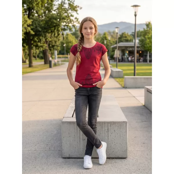  Dievčenské tričko s krátkym rukávom SAM 73 GT 525 ČERVENÁ 
