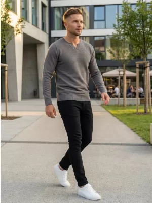 Pánsky sveter ALTISPORT JOANES MPLP075 SVETLO ŠEDÁ