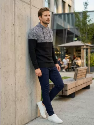 Pánsky sveter ALTISPORT HIEUX MPLP076 ČIERNA