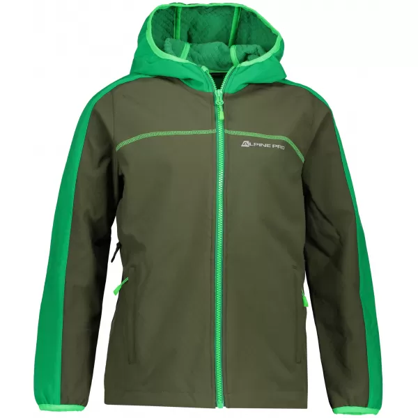  Chlapčenská softshellová bunda ALPINE PRO NOOTKO 7 KJCP144 TMAVO ZELENÁ 