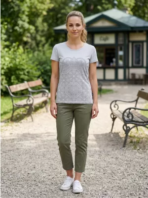 Dámske tričko s krátkym rukávom SAM 73 LTSP531 SVETLO šedá