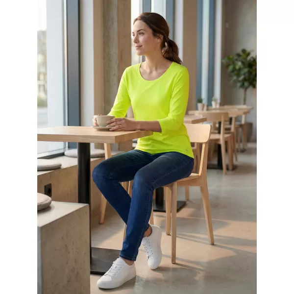  Dámske tričko s 3/4 rukávom ALTISPORT MARAXA LTSR670 ŽLTÁ 