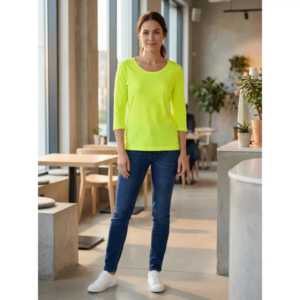  Dámske tričko s 3/4 rukávom ALTISPORT MARAXA LTSR670 ŽLTÁ 