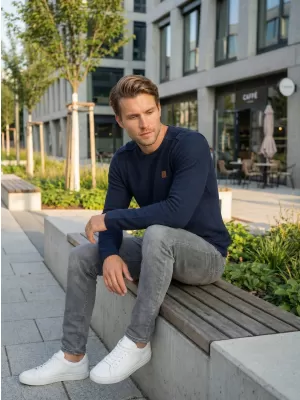 Pánsky sveter ALTISPORT quod MPLR079 MODRÁ