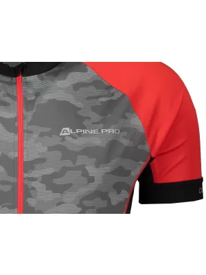 Pánsky cyklistický dres ALPINE PRO MARK MTSR461 ŠEDÁ/ČERVENÁ