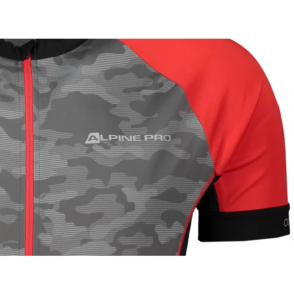  Pánsky cyklistický dres ALPINE PRO MARK MTSR461 ŠEDÁ/ČERVENÁ 