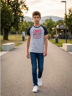 Chlapčenské tričko s krátkym rukávom SAM 73 BT 539 SVETLO šedá
