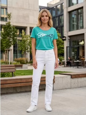 Dámske tričko s krátkym rukávom SAM 73 WT 801 ZELENÁ NEON