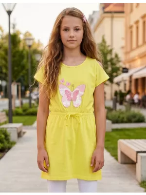 Dievčenské šaty SAM 73 KSKR078 žltá