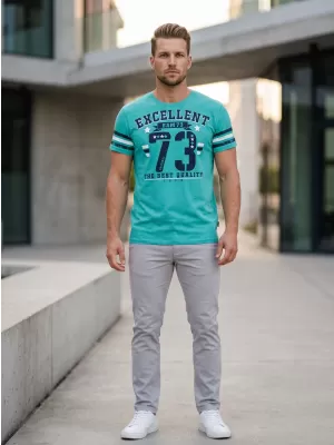 Pánske tričko s krátkym rukávom SAM 73 MT 762 ZELENÁ NEON