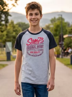 Chlapčenské tričko s krátkym rukávom SAM 73 BT 539 SVETLO šedá