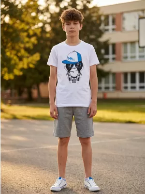Chlapčenské tričko s krátkym rukávom SAM 73 BT 535 biela