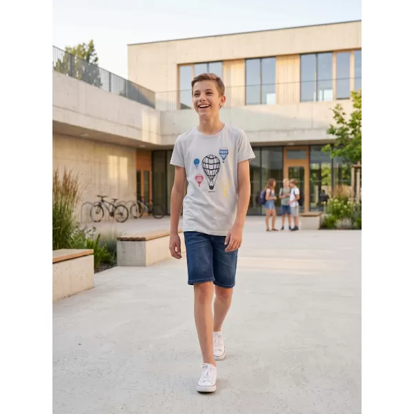 Chlapčenské tričko s krátkym rukávom SAM 73 KTSR256 SVETLO šedá 