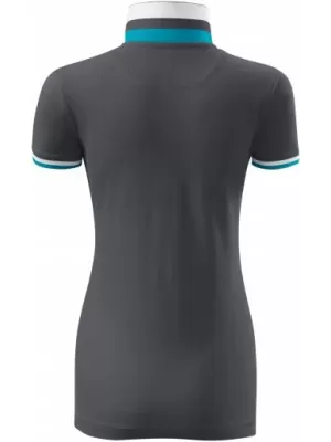 Dámske tričko s golierom MALFINI PREMIUM COLLAR UP 257 LIGHT ANTHRACITE