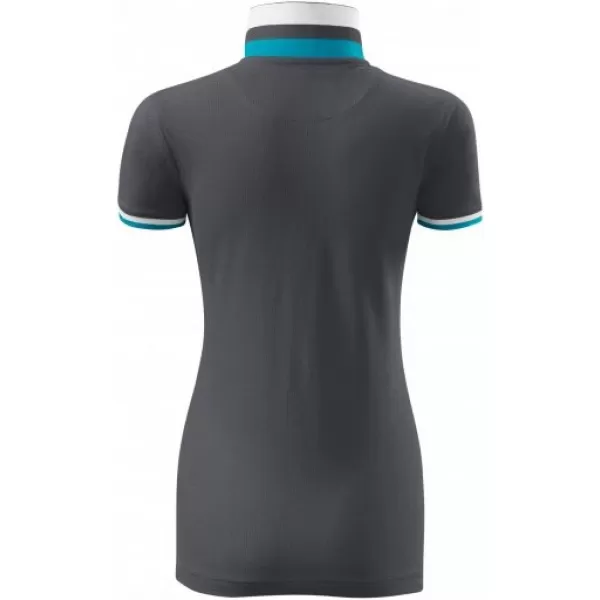  Dámske tričko s golierom MALFINI PREMIUM COLLAR UP 257 LIGHT ANTHRACITE 
