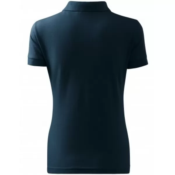  Dámske tričko s golierom MALFINI COTTON 213 NÁMORNÁ MODRÁ 