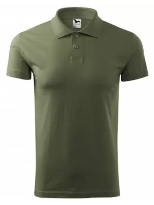 Pánske tričko s golierom MALFINI SINGLE J. 202 KHAKI